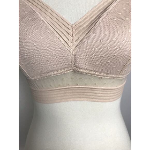 No Brand Lingerie Wireless Bra Polka Dot Mesh Semi Sheer - Picture 3 of 7